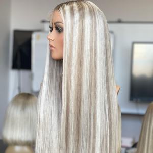 Beau HD 13*5 Patchwork dentelle 24 pouces 400% densité 13A + perruques de couleur de surbrillance droite pour les femmes - Product Image 1