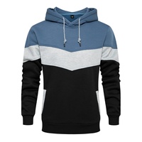 Personnalisé Hommes Couleur Épissage Fermeture Éclair Vestes Poche À Capuche Cardigan Sport Grande Taille Pull Casual À Manches Longues Hiver Hoodies