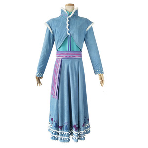 Disfraz de cosplay de Anna de Frozen 2, vestido azul, disfraz de anime para Halloween, traje de juego de rol. - Product Image 1