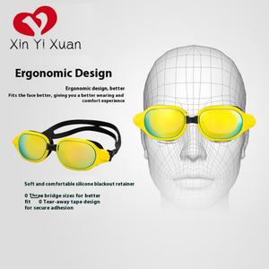 2025 Model Anti-Fog Non-Permeable High-Definition Waterproof UV Protection High Quality Large <b>Silicone</b> & PC Swimming Goggles - Product Image 4