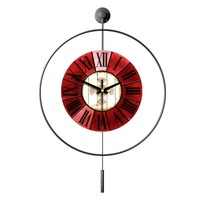 Jam Dinding Logam Geometris Modern Bentuk Bulat Tidak Beraturan Dekoratif, Dioperasikan dengan Baterai untuk Interior Ruang Tamu