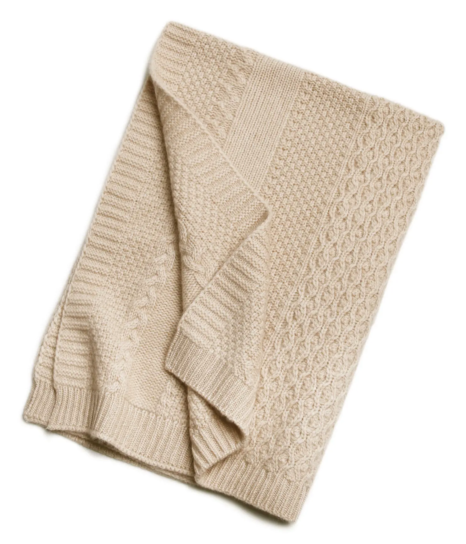 Winter cable weighted honeycomb design luxury thick knit baby cashmere infant throw blanket swaddle