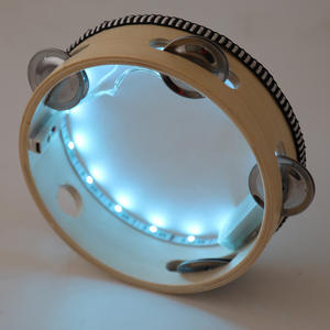 Pandereta de varios tamaños al por mayor, instrumento de percusión infantil, tambor de mano rojo fabricado con nombre de marca - Product Image 4