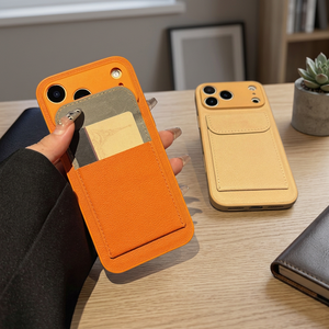 สำหรับเคสโทรศัพท์แบบกระเป๋าสตางค์พร้อมที่ใส่การ์ด ดีไซน์การ์ตูน กันกระแทก หนังเทียม สีส้มและสีเบจ - Product Image 3