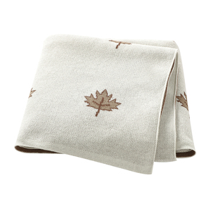 Tùy Chỉnh Chăn Bé Chăn Ném Dệt Kim 100% Cotton <span class=keywords><strong>Maple</strong></span> Lá Mô Hình Bé Đan Chăn - Product Image 1