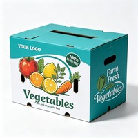Boîte en carton pour fruits (banane, pomme, orange, cerise, myrtille) et maïs, durable, recyclable, personnalisable, biodégradable