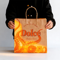 Sacs en papier kraft de luxe recyclables en gros, personnalisables avec logo, style Noël, emballage à emporter pour vêtements, aliments, parapluies
