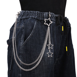 Star Hollow Double Layer Metal Waist <b>Chain</b> Zinc Alloy Casual Hip Hop Fashion Accessory - Product Image 2