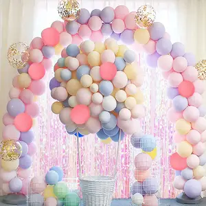 100 paket üstün parti dekoratif 10 ''Pastel renkler lateks Macaron balon kemer yapı balon dekorasyon için