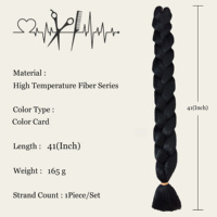 Échantillon Gratuit Extensions de Cheveux à Tresser 165g 82 Pouces Colorées Fibre Synthétique Ombre Jumbo Tresses Yaki pour Femme Noire