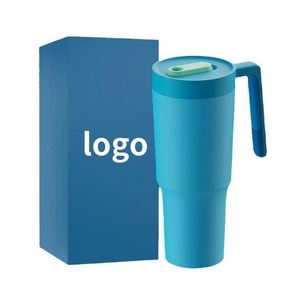 40 oz Stainless Steel Water <b>Bottle</b> Handle Triple Layer Insulated Tumbler <b>Straw</b> Infuser 24-36 Hours Thermal Insulation Sports - Product Image 1