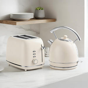 Retro Waterkoker En Broodrooster Set Gekleurde Metalen Theeketel Vintage Roestvrij Staal Broodrooster Custom Elektrische Waterkoker Met Logo - Product Image 1