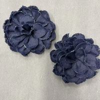 ZSY baru berlebihan romantis biru Denim kain bunga mawar besar Aksesori bros antik liontin kamelia Aksesori anting-anting