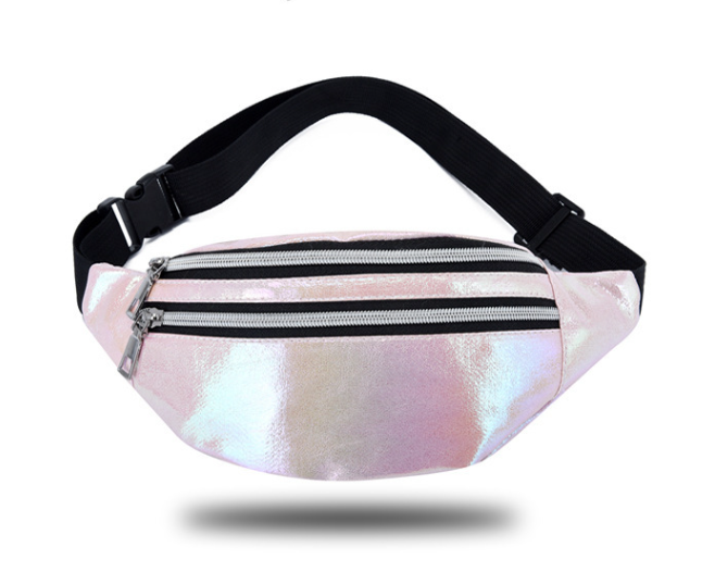 PU Leather Fanny Pack Shining Color Belt Bag
