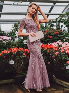 New Arrived High Quality Plus <strong>Size</strong> <strong>Sequin</strong> Mesh Fishtail Slim Banquet Host Evening Party Prom <strong>Dresses</strong> for Women - Product Image 6