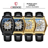 Montre automatique squelette tonneau lumineuse de haute qualité pour homme, montre mécanique de luxe élégante pour affaires