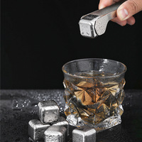 Cubes de glace en titane, gadget de refroidissement en métal pour la maison, pierres à glace pour bar, ensemble de pierres à glace créatives à congélation rapide, modèle très vendu