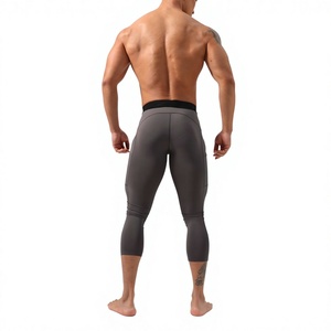 Nouveau Legging Capri Tendance pour Homme, Uni, à Taille Élastique Ajustable, Longueur Mollet, Séchage Rapide, pour l'Entraînement - Product Image 4