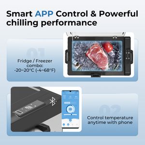 Réfrigérateur de voiture portable <span class=keywords><strong>C50</strong></span> 12 volts avec chaîne de traction en option, banque d'alimentation, acier inoxydable, porte-gobelet, congélateur pour voitures - Product Image 3