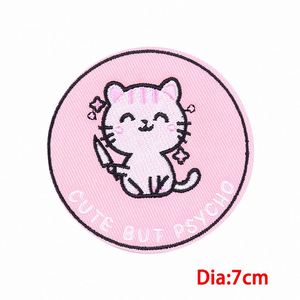 Patch brodé thermocollant rose Kiss Cute but Psycho Dice pour vêtements, chapeaux et sacs – Grande Vente - Product Image 5