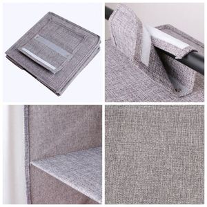 Artificial Cotton Linen Sundries Storage Bag 3/4/5layer Collapsible Hanging Storage <b>Shelves</b> Hanging Closet Organizer - Product Image 4