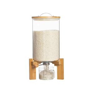 Dispensador de Cereales Multifuncional de Vidrio Redondo de 5 L y 8 L para Alimentos Secos, Hermético, para Encimera, Venta al Por Mayor - Product Image 1