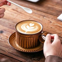 Ensemble tasse et soucoupe en céramique de style rétro, tasse à café pour le thé de l'après-midi, tasse de bureau, tasse à eau pour l'approvisionnement transfrontalier