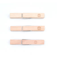 Pinces à linge miniatures en bois avec logo personnalisé, avec boîte cadeau en papier kraft, pour accrocher photos, mémos, fournitures de bureau et scolaires