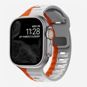 Dual Color Square Buckle Active King Kong Silicone Strap for Apple Watch - Product Image 1