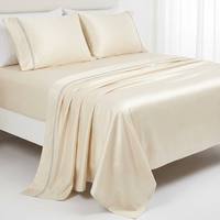 Ensemble de literie de luxe personnalisé en bambou 300T, drap-housse et taie d'oreiller, housse de couette brodée écologique