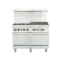 Barbecue au gaz commercial Core Pro 4 brûleurs 24 pouces en acier inoxydable certifié ETL CE, four statique 256 000 BTU