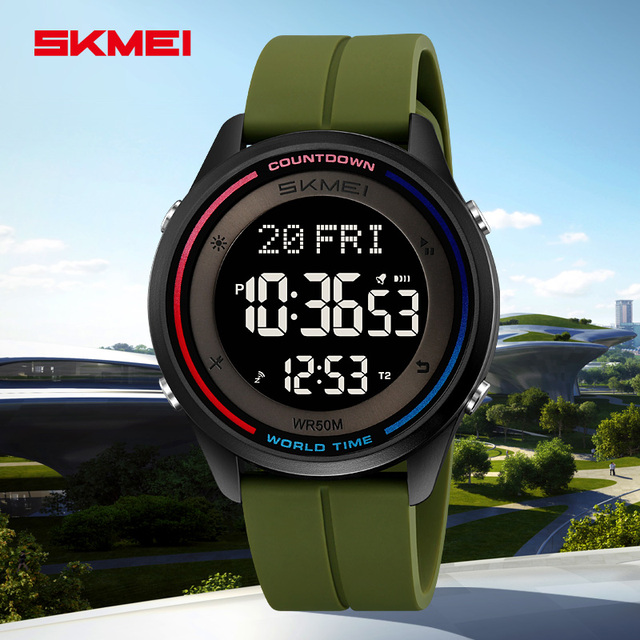 SKMEI 2412 Chronograph Fashion Wristwatch Digital Waterproof Sports Watch