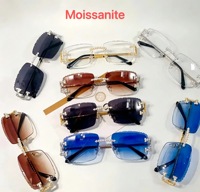 Nouvelles Lunettes de Soleil Hip Hop pour Hommes et Femmes, Design Tendance, Testées au Diamant, en Argent 925 Entièrement Serties de Moissanite