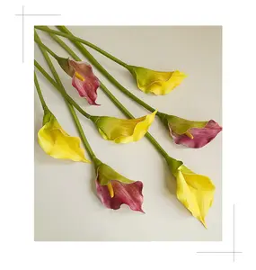 하이 퀄리티 도매 칼라 릴리 자연 같은 진짜 터치 PU 무료 샘플 웨딩 장식 인공 꽃 칼라 릴리