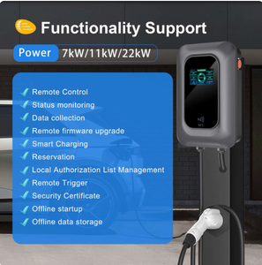 แท่นชาร์จไฟติดผนัง OCPP1.6สำหรับยานยนต์ที่ใช้พลังงานใหม่22kW 7kW Type2เพื่อการพาณิชย์มาตรฐาน EU - Product Image 2