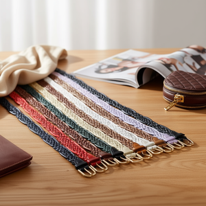 Cintura piatta intrecciata in PU con fibbia semicircolare da 3 cm per donna, cintura intrecciata alla moda - Product Image 2