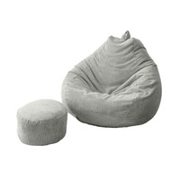 Coquille en tissu velours côtelé forme de canapé de salon conception personnalisée housses de chaise pouf