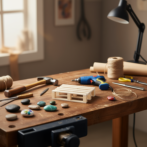 พาเลทไม้ขนาดเล็ก ILAN 18x12x3.5 ซม. สำหรับงาน DIY และของตกแต่ง - Product Image 2