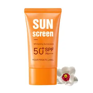 La meilleure vente de crème solaire Spf50 + contrôle de l'huile lumière et Non grasse convient aux peaux grasses et mixtes crème solaire à étiquette verte