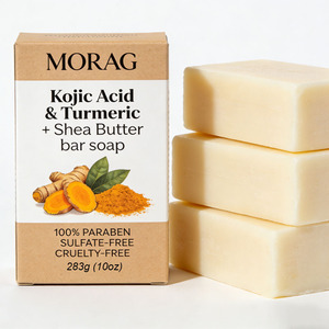 Jabón Artesanal Orgánico Blanqueador de Marca Blanca, 10 oz, con Cúrcuma, Ácido Kójico, Limón y Manteca de Karité, para Piel Grasa, Antiacné - Product Image 3