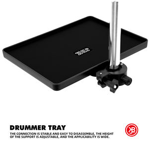 Beatello Vassoio Professionale Nero per Percussioni, Piccole Dimensioni, Connessione Stabile, Realizzato in Lega d'Acciaio di Alta Qualità, Accessori per Batteria - Product Image 4
