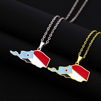 Collier pendentif unisexe en acier inoxydable, style ethnique, carte du Yémen du Sud, accessoire de mode, vente chaude