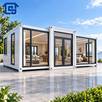 Maison préfabriquée moderne en conteneur, 3 chambres avec cuisine et salon, design modulaire pour logement familial, dortoir, camp