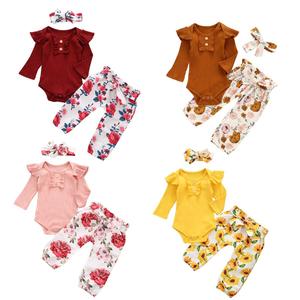 100% cotone stampa vestiti per neonate 0-2 anni può essere personalizzato set <span class=keywords><strong>di</strong></span> abbigliamento - Product Image 5