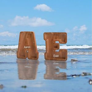 Hucha de madera con forma de letra S y cristal transparente, diseño creativo, caja de dinero portátil para regalo o uso personal - Product Image 3