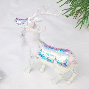 Figura de Ciervo Brillante con Lentejuelas, Decoración Navideña para Interiores, Juguete Navideño - Product Image 5