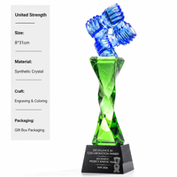 Trophée rectangulaire en cristal écologique de haute qualité, plaque verticale, diamant étincelant, gravure laser arc-en-ciel, couleurs personnalisées