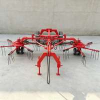 Râteau rotatif à roues entraîné par prise de force pour tracteur agricole, avec moteur, boîte de vitesses, roulement et composants essentiels de transmission