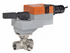 B313B+TR24-SR-T Robinet à bille en laiton 3 voies 1/2'' 600 PSI avec actionneur - Product Image 2