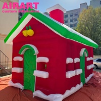 Tente de maison de Noël gonflable personnalisée Xmas Santa Grotto pour les activités de plein air
